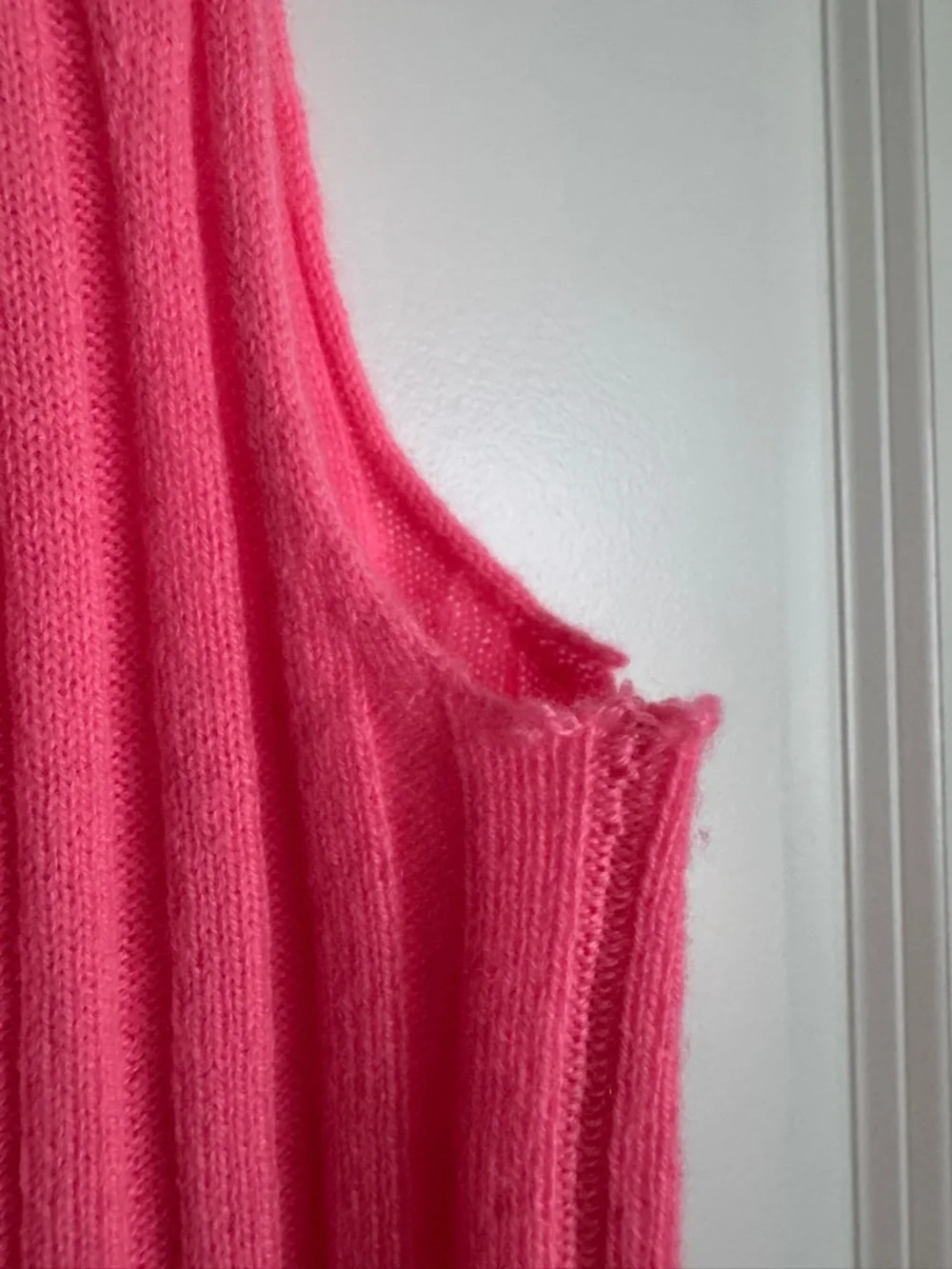 NWT J. CREW Women’s Wide-rib cashmere sweater shell Neon Capri Medium *SEE NOTE* - Picture 14 of 16